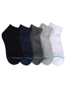 FABdon Men Pack Of 3 Black Solid Ankle Length Socks