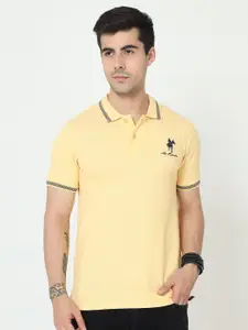 Masculino Latino Men Yellow Polo Collar T-shirt