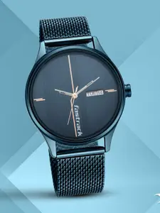 Fastrack Men Blue Brass Dial & Blue Stainless Steel Bracelet Style Straps Analogue Watch