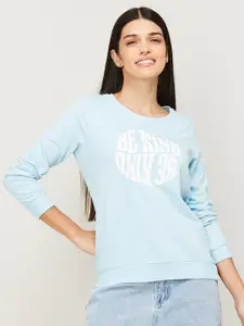 Fame Forever by Lifestyle Women Blue Printed Sweatshirt