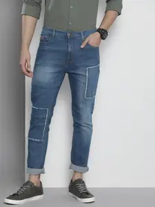 The Indian Garage Co Men Blue Slim Fit Light Fade Applique Stretchable Jeans