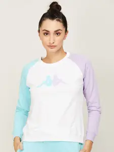 Kappa Women White Printed Pure Cotton Sweatshirt