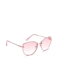 IDEE Women Pink Lens & Pink Cateye Sunglass with UV Protected Lens-IDS2638C2SG