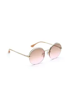 IDEE Women Brown Lens & Gold-Toned Round Sunglasses with UV Protected Lens-IDS2780C2SG