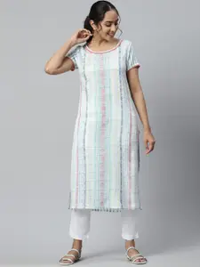 AURELIA Women White Geometric printed Kurta