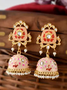 DASTOOR Multicoloured Contemporary Jhumkas Earrings