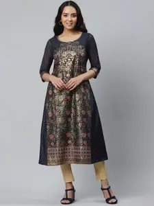 AURELIA Women Floral Round Neck Kurta