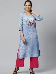 Aurelia Women Floral Print Ethnic LIVA Kurta