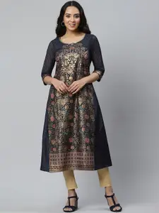 AURELIA Women Floral Round Neck Kurta