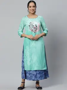 AURELIA Women Floral Handloom Kurta