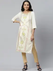 AURELIA Women Ethnic Motifs Printed Floral Kurta