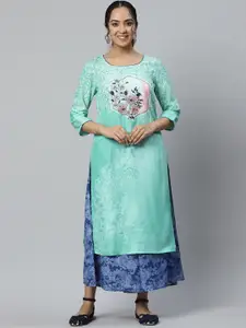 AURELIA Women Floral Handloom Kurta