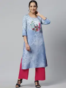 Aurelia Women Floral Print Ethnic LIVA Kurta