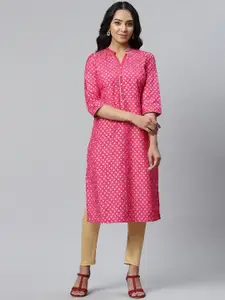 AURELIA Women Ethnic Motifs Printed Floral Handloom Kurta