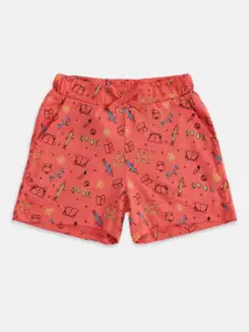 Pantaloons Junior Girls Coral Printed Shorts