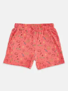 Pantaloons Junior Girls Coral Printed Shorts