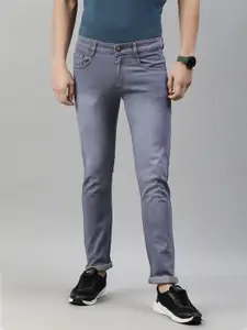 Urbano Fashion Men Grey Slim Fit Light Fade Stretchable Jeans