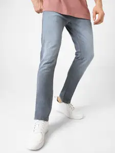 Urbano Fashion Men Grey Slim Fit Light Fade Stretchable Jeans