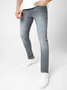 Urbano Fashion Men Grey Slim Fit Light Fade Stretchable Jeans