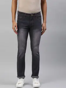 Urbano Fashion Men Charcoal Grey Slim Fit Light Fade Stretchable Jeans