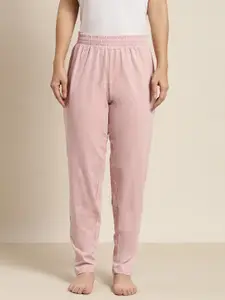 MBeautiful Women Pink Solid Comfort Fit Lounge Pant