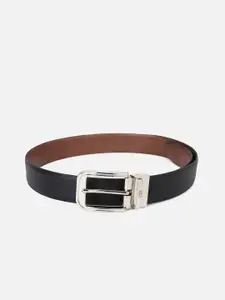 Peter England Men Black Leather Formal Belt