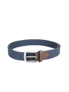 Peter England Men Navy Blue Textured Leather Belt
