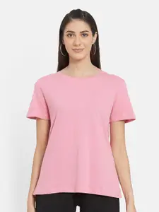 UNMADE Women Pink Organic Cotton T-shirt