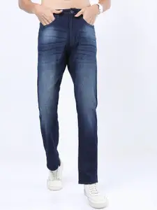 HIGHLANDER Men Blue Straight Fit Heavy Fade Stretchable Jeans