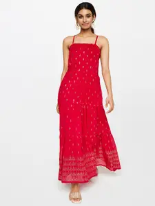 Global Desi Pink A-Line Shoulder strap  Dress