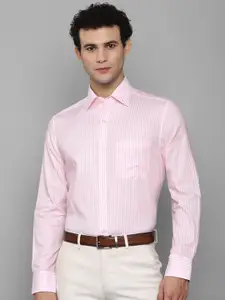 Louis Philippe Men Pink Striped Cotton Formal Shirt