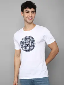 Allen Solly Sport Men White Printed Cotton Slim Fit T-shirt