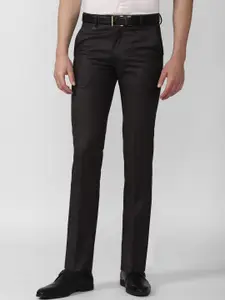 Van Heusen Men Black Slim Fit Formal Trousers