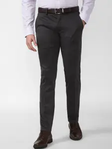 Van Heusen Men Grey Slim Fit Formal Trousers