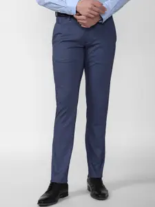Van Heusen Men Navy Blue Slim Fit Formal Trouser