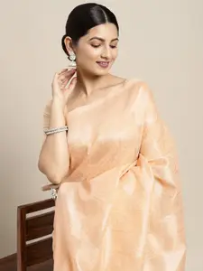 Saree mall Cream-Coloured & Golden Woven Design Patola Saree