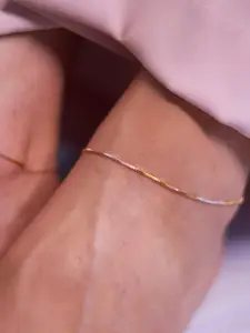 Zavya Women Set Of 2 Rhodium Plated 925 Sterling Silver Anklets