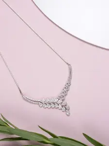 Zavya Silver-Toned Sterling Silver Rhodium-Plated Necklace