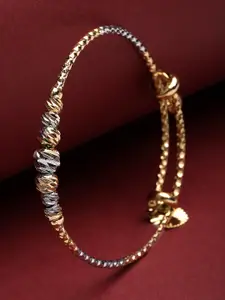 PANASH Girls Gold-Toned & Silver-Toned Brass Gold-Plated Charm Bracelet