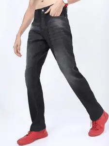 Ketch Men Charcoal Straight Fit Clean Look Light Fade Stretchable Jeans