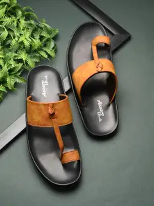 Azzaro Black Men Beige Comfort Sandals