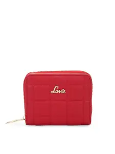 Lavie Women Red Textured Zip Around Wallet