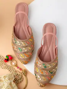 AROOM Women Gold-Toned Flats