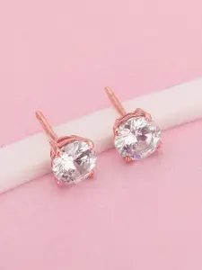 GIVA Rose Gold-Plated Contemporary Studs Earrings