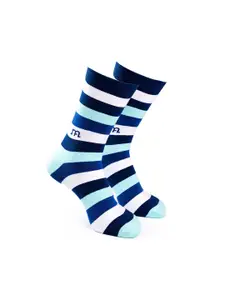 Man Arden Men Multicoloured Striped Calf-Length Socks