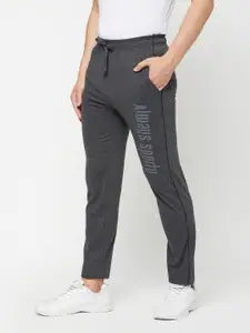 SPORTO Men Grey Melange Solid Slim-Fit Track Pants