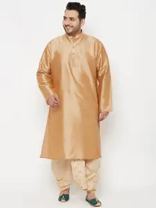 VASTRAMAY Men Rose Gold Kurti with Pyjamas
