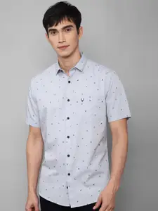 Allen Solly Men Grey Slim Fit Animal Printed Pure Cotton Casual Shirt