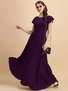 SHEETAL Associates Purple Crepe Maxi Dress