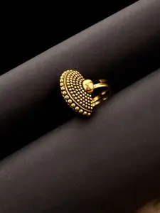 Voylla Women  Oxidised Gold-Plated & Rava Ball Statement Finger Ring
